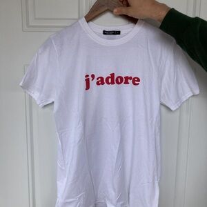 Nasty Gal White Tee with Red Print